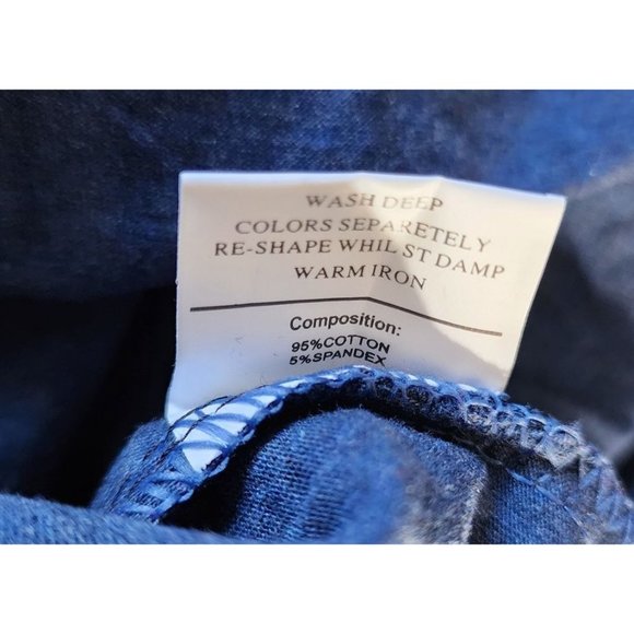 Vassari Los Angeles Blue L Rare Designer V-Neck Shirt with Pocket - Picture 9 of 16